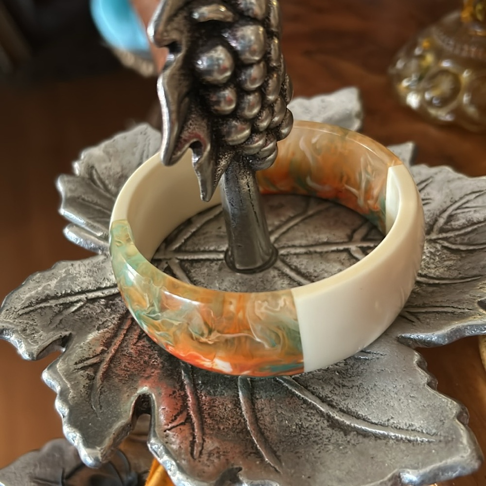 Lucite & Resin Wide Bangle Bracelet - Picture 6 of 7
